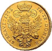 5 Ducats - Franciscus I Vienna, Austria, 1745 reverse image