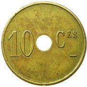 10 Centimes Economat des Mines, Algeria,  reverse image