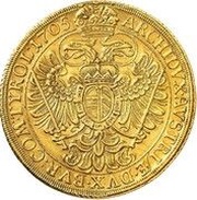 10 Ducats - Joseph I Vienna, Austria, 1705 reverse image