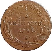 ½ Kreutzer - Joseph II, Austria, 1780-1790 reverse image