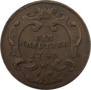 1 Kreutzer - Maria Theresia, Austria, 1749-1750 reverse image