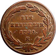 1 Kreutzer - Maria Theresia, Austria, 1780 reverse image