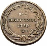 1 Kreutzer - Joseph II, Austria, 1780 reverse image