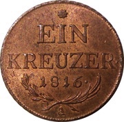 1 Kreuzer - Franz I, Austria, 1816 reverse image