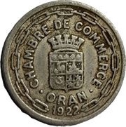 25 Centimes Oran Chamber of Commerce obverse image