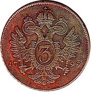 3 Kreuzers - Franz II, Austria, 1799 reverse image