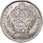 10 Kreuzers - Maria Theresia Vienna, Austria, 1754-1765 reverse image