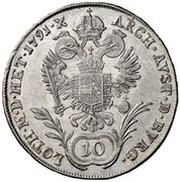 10 Kreuzers - Leopold II, Austria, 1790-1792 reverse image