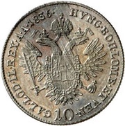 10 Kreuzers - Ferdinand I, Austria, 1835-1836 reverse image
