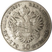 10 Kreuzers - Ferdinand I, Austria, 1837-1848 reverse image