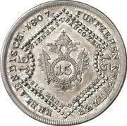 15 Kreuzers - Franz I Pattern, Austria, 1807 reverse image