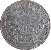 20 Kreuzers - Maria Theresia Vienna, Austria, 1754-1766 reverse image