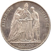 1 Gulden - Francis Joseph I Wedding, Austria, 1854 reverse image