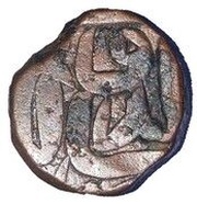 1 Dam - Akbar Gorakhpur mint, India, 1604-1605 reverse image