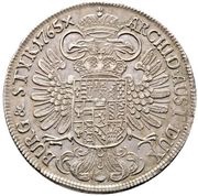 1 Thaler - Maria Theresia Graz, Austria, 1765 reverse image