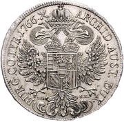 1 Thaler - Maria Theresia Vienna, Austria, 1765-1767 reverse image