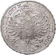 1 Thaler - Maria Theresia Vienna, Austria, 1767-1772 reverse image
