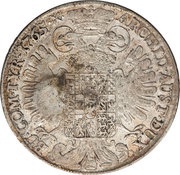 Trade Dollar Arabic Countermark on Maria Theresa Thaler 1765 reverse image