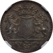 1 Duit Utrecht City; Silver strike obverse image