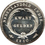 ¼ Gulden - Willem I, Indonesia, 1826-1840 reverse image
