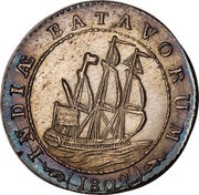 ½ Gulden, Indonesia, 1802 reverse image