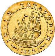 ½ Gulden Gold, Indonesia, 1802 reverse image