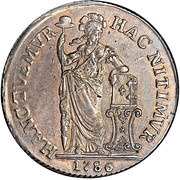 3 Gulden, Indonesia, 1786 reverse image