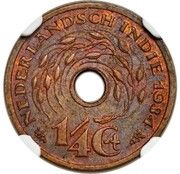 ¼ Cent - Wilhelmina obverse image