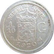 ⅒ Gulden - Wilhelmina obverse image