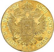 4 Ducats - Josef II, Austria, 1786 reverse image