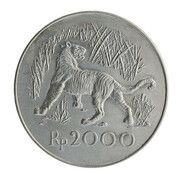 2000 Rupiah Javan Tiger reverse image