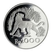 2000 Rupiah Javan Tiger reverse image