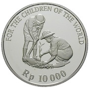 10 000 Rupiah UNICEF, Indonesia, 1999 reverse image