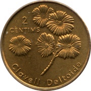 2 Cèntims Maiden pink flower reverse image