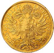 5 Ducats - Maria Theresia Vienna, Austria, 1777 reverse image