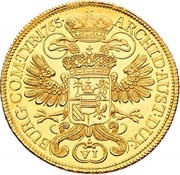 6 Ducats - Maria Theresia Vienna, Austria, 1765 reverse image