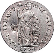1 Gulden Madura Star countermark reverse image