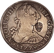 8 Reales - Carlos III Madura star countermark obverse image