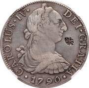 8 Reales - Carlos IV Madura star countermark obverse image
