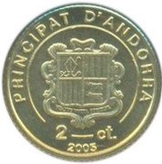 2 Cèntims Pope John Paul II obverse image