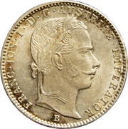 ¼ Florin - Francis Joseph I obverse image