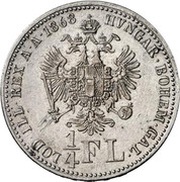 ¼ Florin - Francis Joseph I reverse image