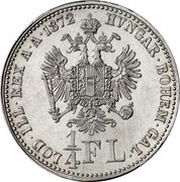 ¼ Florin - Francis Joseph I, Austria, 1872-1875 reverse image