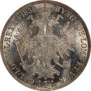 1 Florin - Francis Joseph I, Austria, 1857-1865 reverse image