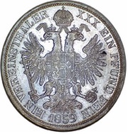 1 Vereinsthaler - Francis Joseph I, Austria, 1857-1865 reverse image