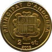 2 Cèntims Pyrenean Chamois obverse image