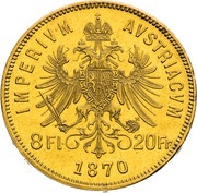 8 Florins / 20 Francs - Francis Joseph I reverse image