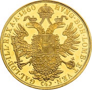 4 Ducats - Francis Joseph I, Austria, 1860-1865 reverse image