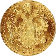 4 Ducats - Francis Joseph I, Austria, 1872-1936 reverse image