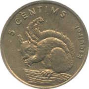 5 Cèntims Red Squirrel, Andorra, 2002 reverse image